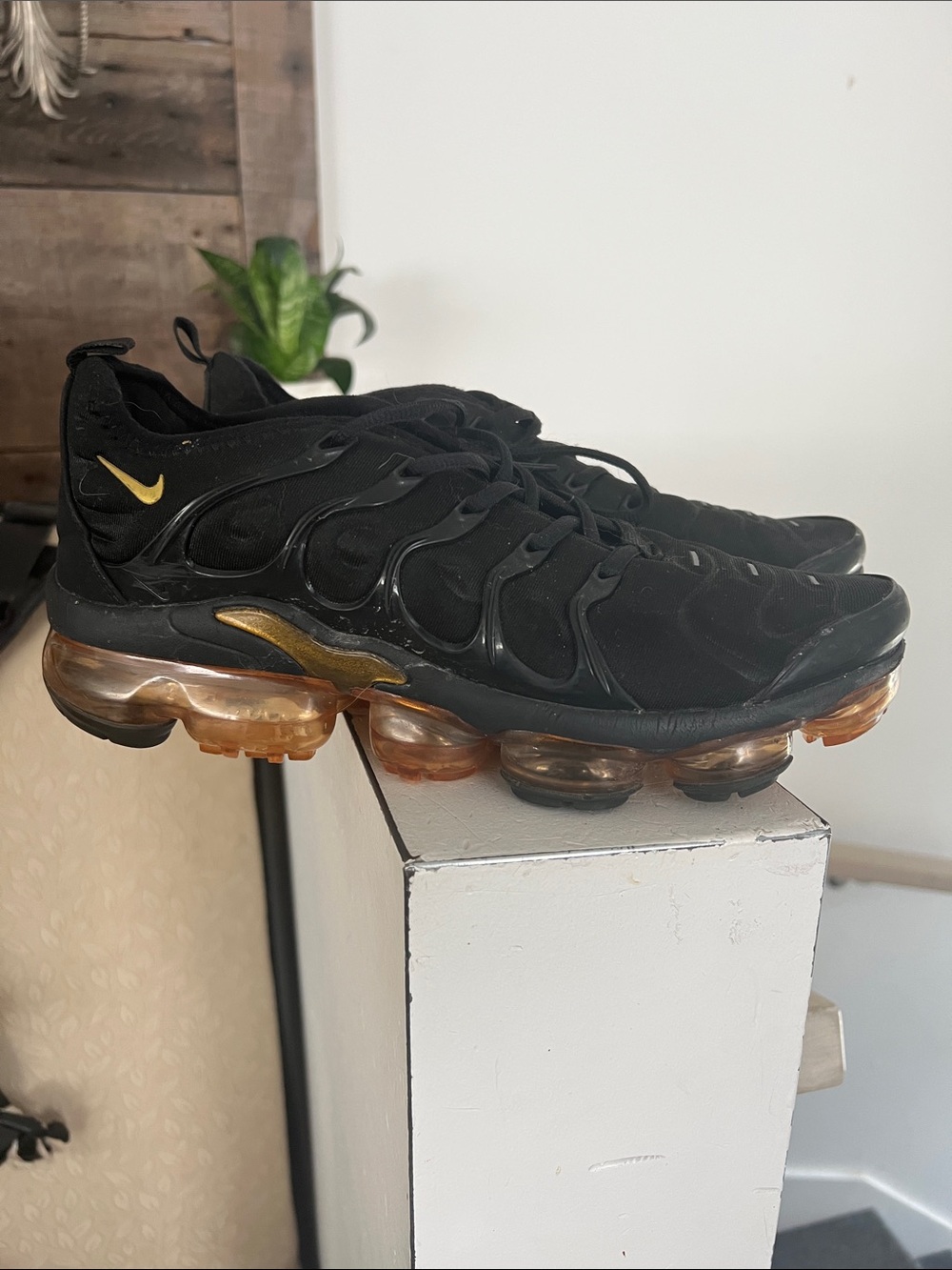 Nike Black VaporMax Plus with Gold Accents